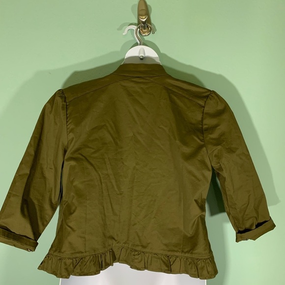 Motto olive green cropped military style tailored jacket with pockets Sz M - Picture 8 of 10